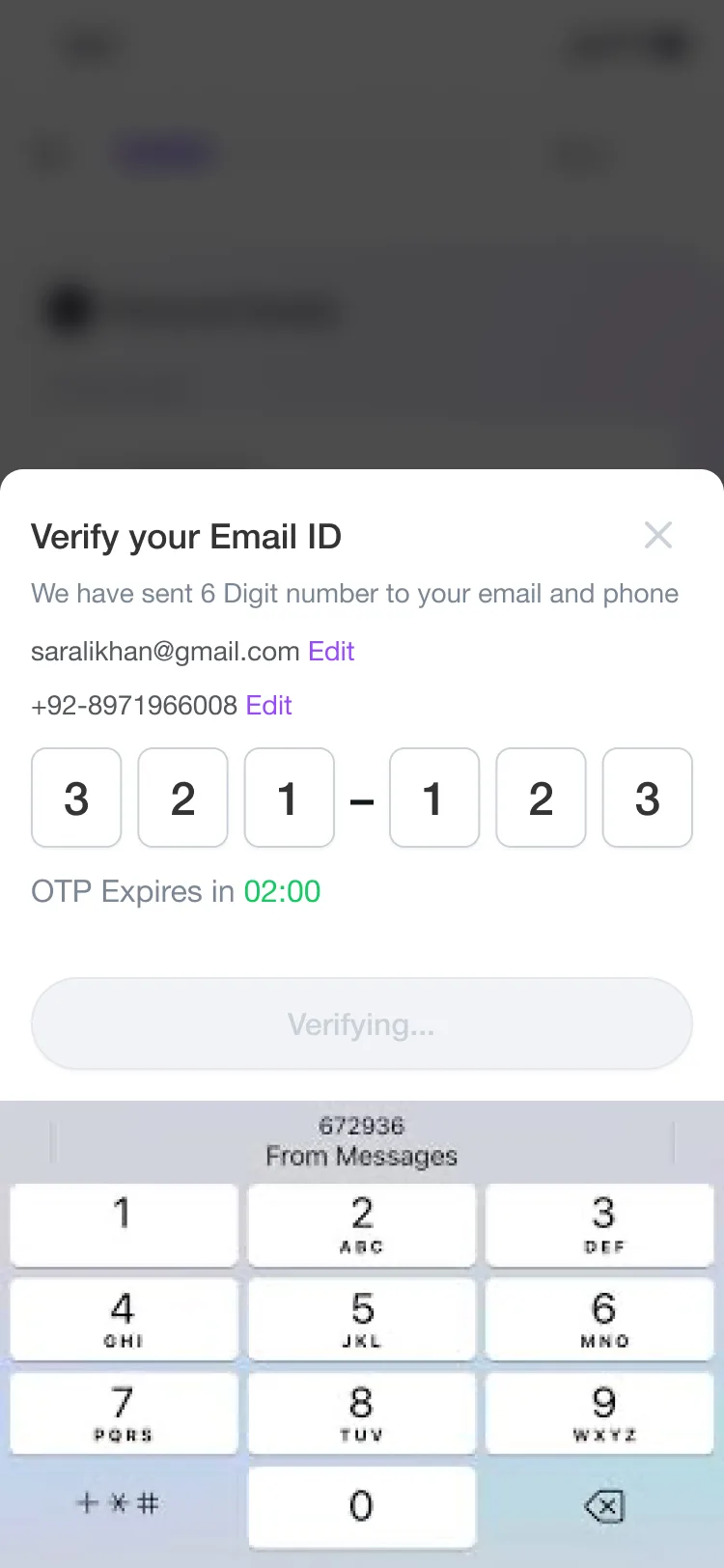 Verify email