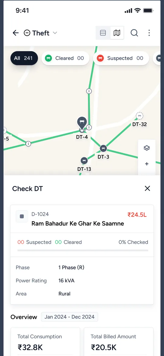 Theft: suspected transformers on the map